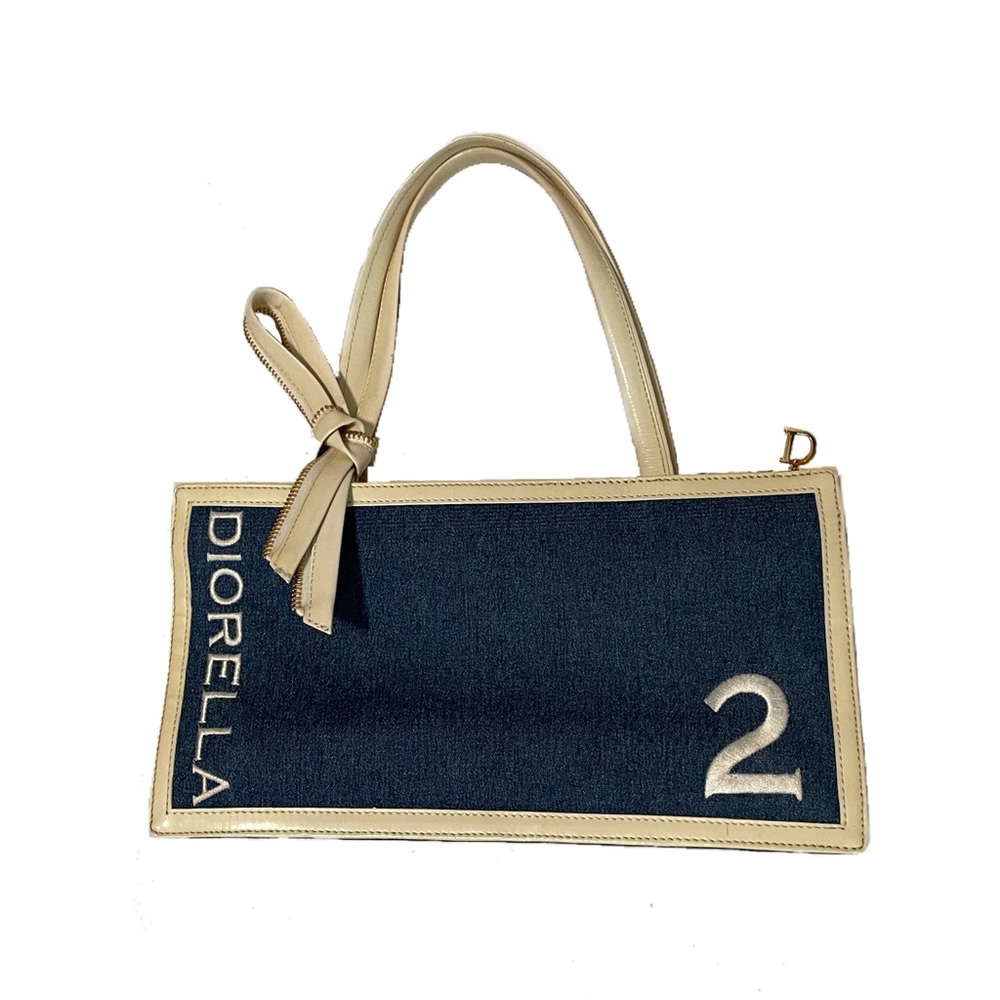 💙 y2k christian dior blue denim “ diorella “ bag from the s/s 2001 collection